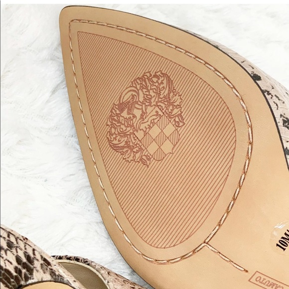 New..! Vince Camuto Slingback Snake Alleema Tucson Taupe Pointed Toe Pump Sz 7.5 - Picture 5 of 6